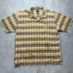 Vtg Pelle Pelle‎ Heritage Mens XXL Yellow Short Sleeve Button Down Pocket Shirt